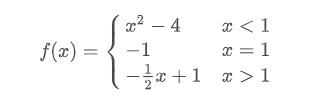 discontinuous piecewise function